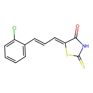 5-[3-(2-Chlorophenyl)prop-2-en-1-ylidene]-2-sulfanylidene-1,3-thiazolidin-4-one structure