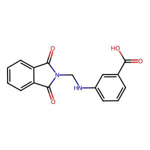 3-{[(1,3-dioxo-1,3-dihydro-2H-isoindol-2-yl)methyl]amino}benzoic acid structure