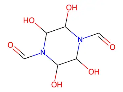 2,3,5,6-Tetrahydroxypiperazine-1,4-dicarbaldehyde structure