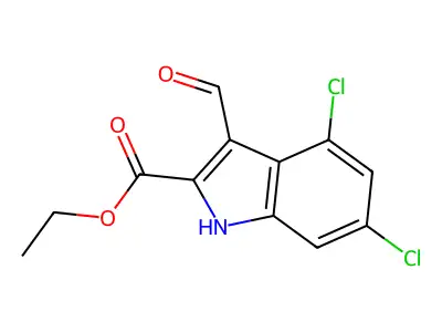 ethyl 4,6-dichloro-3-formyl-1H-indole-2-carboxylate structure