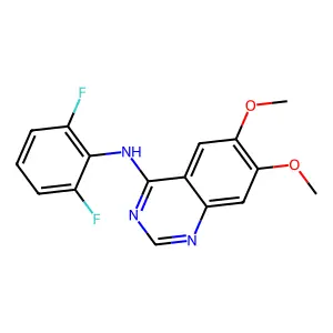 N-(2,6-difluorophenyl)-6,7-dimethoxy-4-quinazolinamine structure