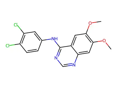 N-(3,4-dichlorophenyl)-6,7-dimethoxy-4-quinazolinamine structure