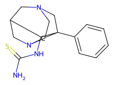 1-Phenyl-9-thioureido-3,6-diazahomoadamantane structure