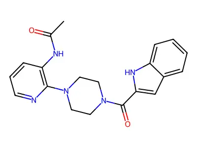 Acetamide, N-(2-(4-(1H-indol-2-ylcarbonyl)-1-piperazinyl)-3-pyridinyl)- structure