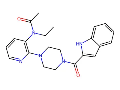 Acetamide, N-ethyl-N-(2-(4-(1H-indol-2-ylcarbonyl)-1-piperazinyl)-3-pyridinyl)- structure
