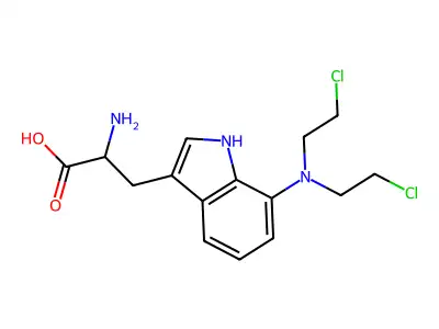 2-amino-3-[7-[bis(2-chloroethyl)amino]-1H-indol-3-yl]propanoic Acid structure