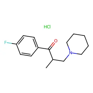 Propiophenone, 4'-fluoro-2-piperidinomethyl-, hydrochloride structure