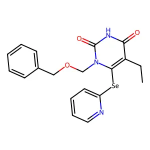 5-Ethyl-1-benzyloxymethyl-6-(pyridylseleno)uracil structure
