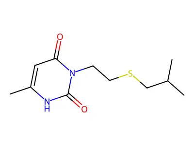 2,4(1H,3H)-Pyrimidinedione, 6-methyl-3-(2-((2-methylpropyl)thio)ethyl)- structure