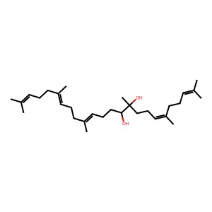 2,6,10,15,19,23-Hexamethyl-2,6,14,18,22-tetracosapentaene-10,11-diol structure