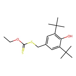O-ethyl (3,5-ditert-butyl-4-hydroxyphenyl)methylsulfanylmethanethioate structure