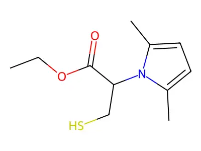 Ethyl 2-(2,5-dimethyl-1H-pyrrol-1-yl)-3-sulfanylpropanoate structure