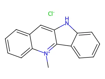 5-methyl-10H-indolo[3,2-b]quinolin-5-ium chloride structure