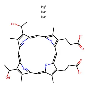 Mercuri-hematoporphyrin disodium salt structure