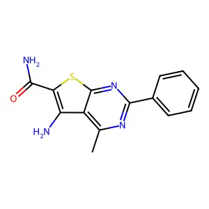 5-Amino-4-methyl-2-phenylthieno[2,3-d]pyrimidine-6-carboxamide structure