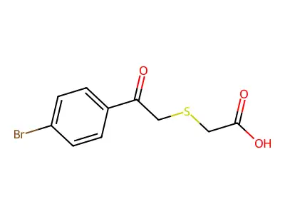 2-[2-(4-Bromophenyl)-2-oxoethylthio]acetic acid structure