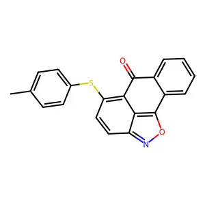 5-(p-tolylthio)-6H-anthra[1,9-cd]isoxazol-6-one structure