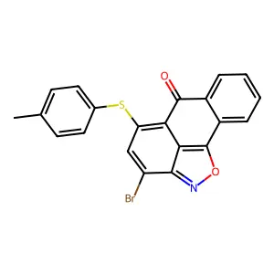 3-bromo-5-(p-tolylthio)-6H-anthra[1,9-cd]isoxazol-6-one structure