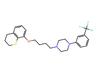 Piperazine, 1-(4-((3,4-dihydro-2H-1-benzothiopyran-8-yl)oxy)butyl)-4-(3-(trifluoromethyl)phenyl)- structure