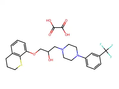 8-((3-(4-(3-Trifluoromethylphenyl)piperazin-1-yl)-2-hydroxypropyl)oxy)thiochroman oxalate structure