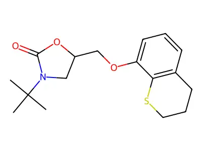 8-(((2-Oxo-3-tert-butyloxazolidin-5-yl)methyl)oxy)thiochroman structure