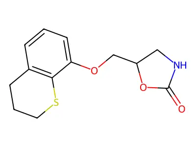 2-Oxazolidinone, 5-(((3,4-dihydro-2H-1-benzothiopyran-8-yl)oxy)methyl)- structure