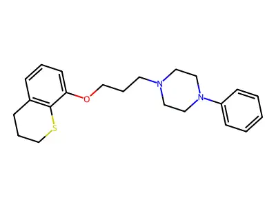 Piperazine, 1-(3-((3,4-dihydro-2H-1-benzothiopyran-8-yl)oxy)propyl)-4-phenyl- structure