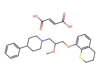 Piperidine, 1-(3-((3,4-dihydro-2H-1-benzothiopyran-8-yl)oxy)-2-methoxypropyl)-4-phenyl-, (E)-2-butenedioate (1:1) structure