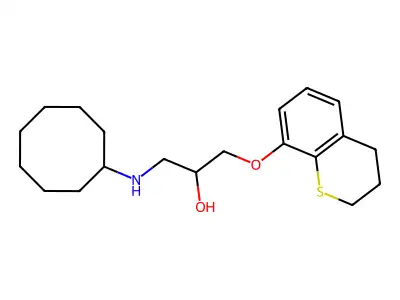 2-Propanol, 1-(cyclooctylamino)-3-((3,4-dihydro-2H-1-benzothiopyran-8-yl)oxy)- structure