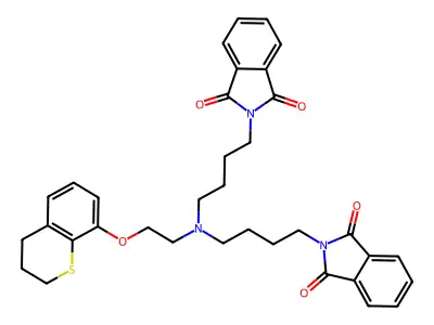 8-((2-(N,N-Bis(4-phthalimidobutyl)amino)ethyl)oxy)thiochroman structure
