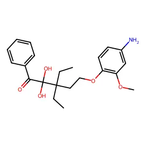 Valerophenone, 5-(4-amino-2-methoxyphenoxy)-, diethyl acetal structure