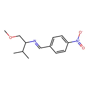 [N(E),2S]-1-Methoxy-3-methyl-N-[(4-nitrophenyl)methylene]-2-butanamine structure