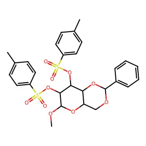Methyl 4,6-O-benzylidene-alpha-D-galactopyranoside, bis(toluene-p-sulphonate) structure