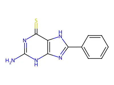 2-Amino-8-phenyl-3,7-dihydropurine-6-thione structure