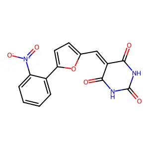 5-[[5-(2-Nitrophenyl)furan-2-yl]methylidene]-1,3-diazinane-2,4,6-trione structure