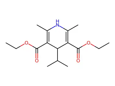 3,5-Pyridinedicarboxylic acid, 1,4-dihydro-4-isopropyl-2,6-dimethyl-, diethyl ester structure