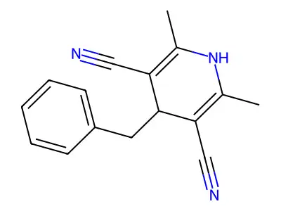 4-Benzyl-2,6-dimethyl-1,4-dihydropyridine-3,5-dicarbonitrile structure