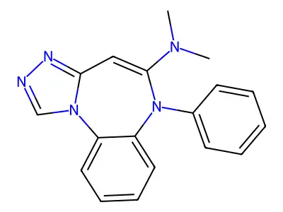 6H-(1,2,4)Triazolo(4,3-a)(1,5)benzodiazepin-5-amine, N,N-dimethyl-6-phenyl- structure