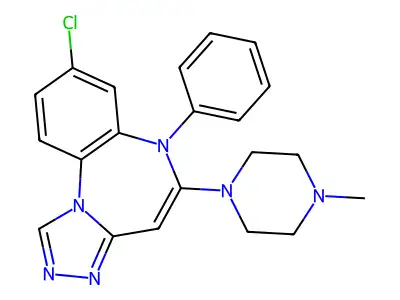 6H-(1,2,4)Triazolo(4,3-a)(1,5)benzodiazepine, 8-chloro-5-(4-methyl-1-piperazinyl)-6-phenyl- structure