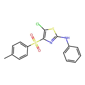 5-chloro-4-(4-methylphenyl)sulfonyl-N-phenyl-2-thiazolamine structure