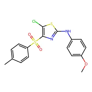 5-chloro-N-(4-methoxyphenyl)-4-(4-methylbenzenesulfonyl)-1,3-thiazol-2-amine structure
