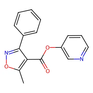 3-Pyridinyl 5-methyl-3-phenyl-4-isoxazolecarboxylate structure