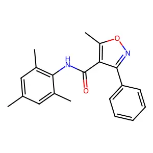 5-methyl-3-phenyl-N-(2,4,6-trimethylphenyl)-1,2-oxazole-4-carboxamide structure