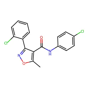 3-(2-chlorophenyl)-N-(4-chlorophenyl)-5-methyl-1,2-oxazole-4-carboxamide structure