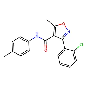 3-(2-chlorophenyl)-5-methyl-N-(4-methylphenyl)-1,2-oxazole-4-carboxamide structure