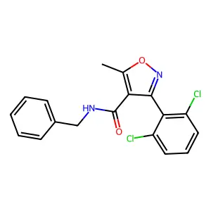 N-benzyl-3-(2,6-dichlorophenyl)-5-methyl-1,2-oxazole-4-carboxamide structure