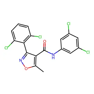 3-(2,6-dichlorophenyl)-N-(3,5-dichlorophenyl)-5-methyl-1,2-oxazole-4-carboxamide structure