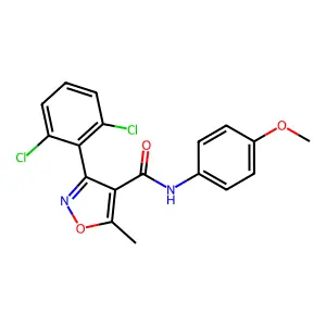 3-(2,6-dichlorophenyl)-N-(4-methoxyphenyl)-5-methyl-1,2-oxazole-4-carboxamide structure