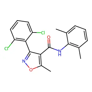 3-(2,6-dichlorophenyl)-N-(2,6-dimethylphenyl)-5-methyl-1,2-oxazole-4-carboxamide structure