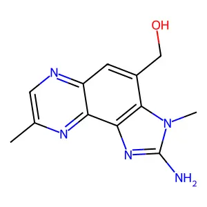 2-Amino-4-hydroxymethyl-3,8-dimethylimidazo(4,5-f)quinoxaline structure